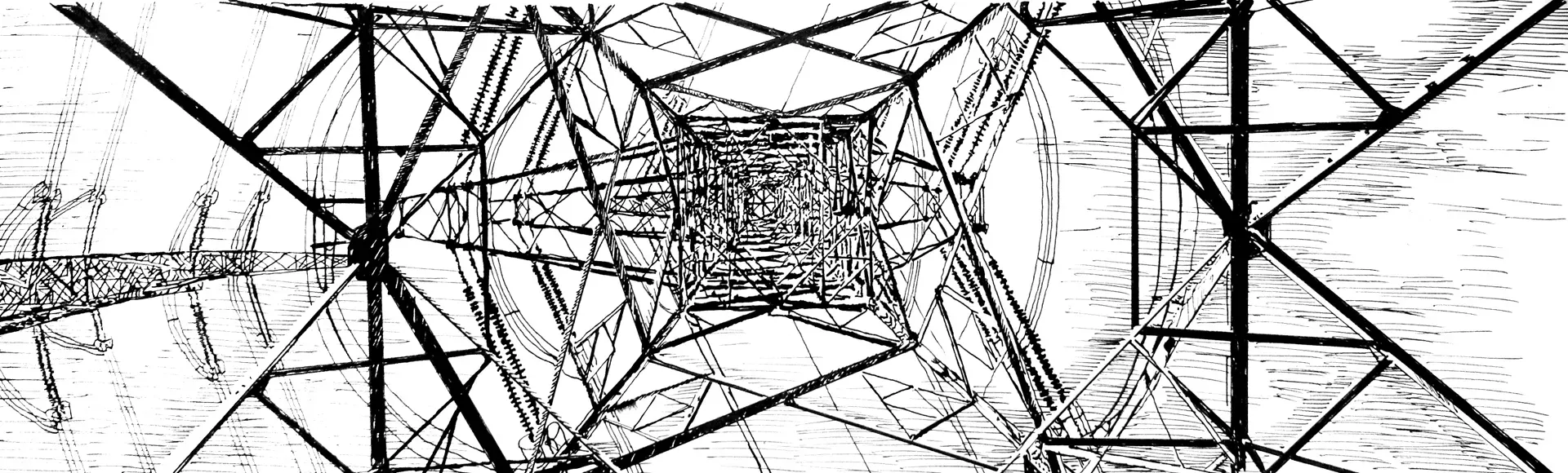 The view upwards in an electricity pylon leads to new perspectives.